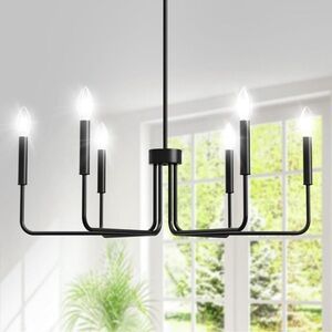 New Black Chandelier 6 light farmhouse chandelier for dining room New